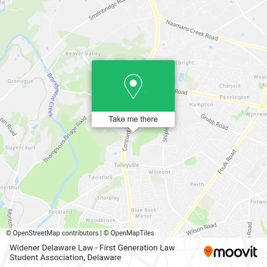 Widener Delaware Law - First Generation Law Student Association map