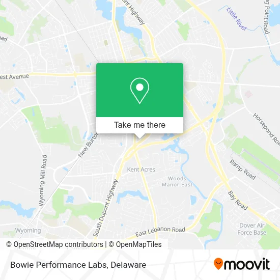 Bowie Performance Labs map