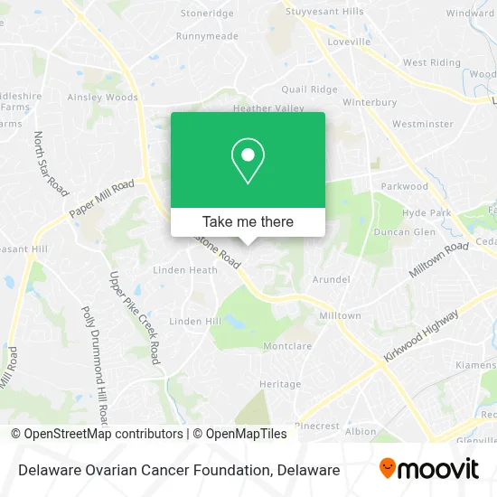 Delaware Ovarian Cancer Foundation map