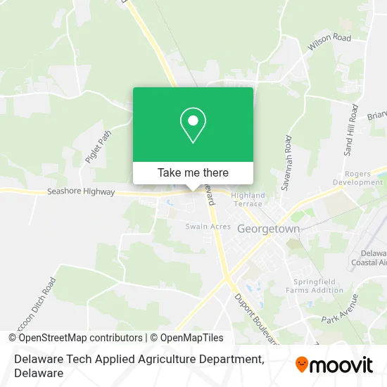 Delaware Tech Applied Agriculture Department map