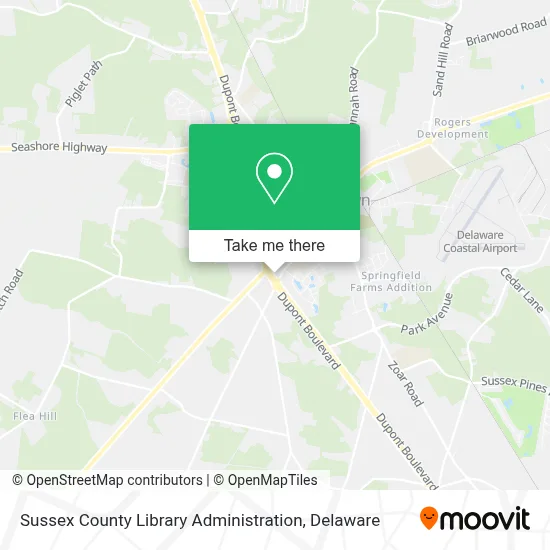 Sussex County Library Administration map
