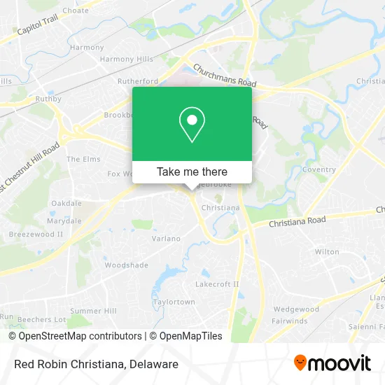 Red Robin Christiana map