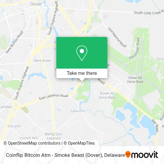 Coinflip Bitcoin Atm - Smoke Beast (Dover) map