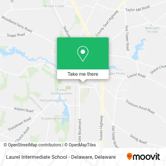 Laurel Intermediate School - Delaware map