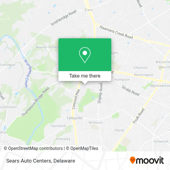 Sears Auto Centers map