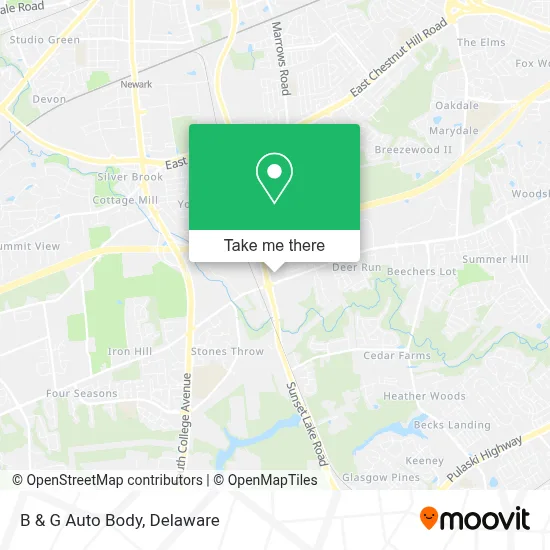 B & G Auto Body map