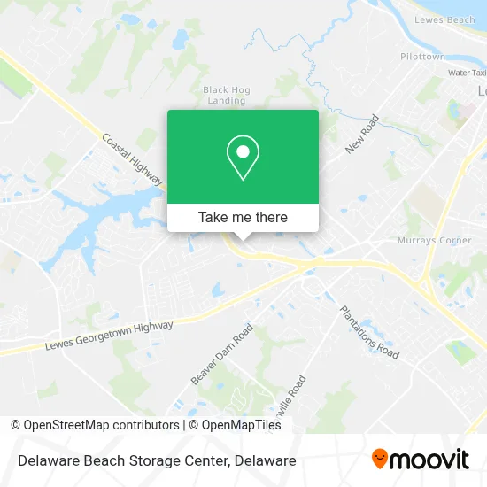 Delaware Beach Storage Center map