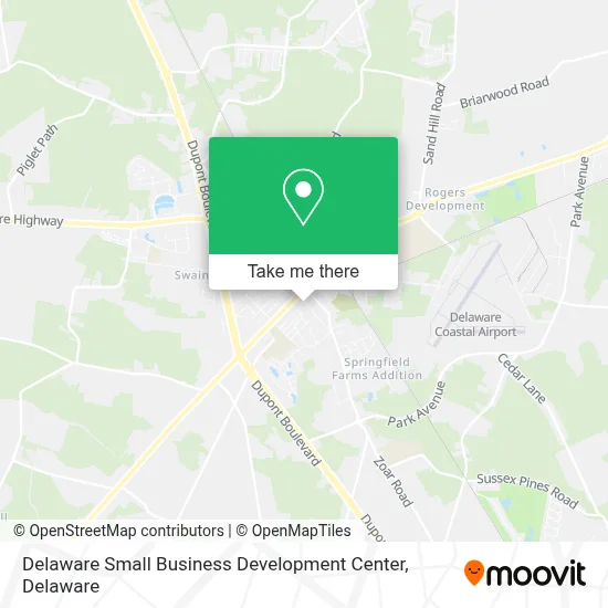 Delaware Small Business Development Center map