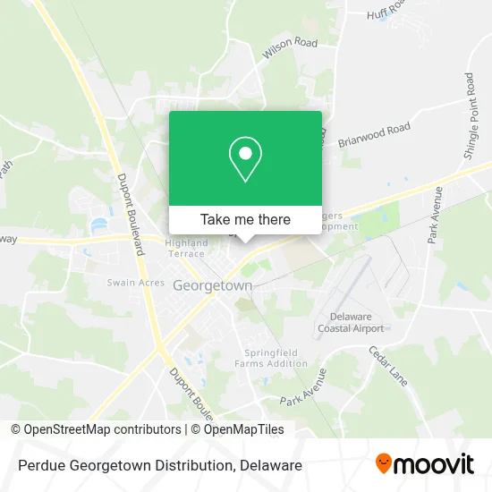 Perdue Georgetown Distribution map