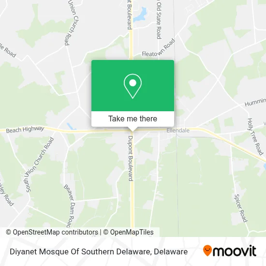 Diyanet Mosque Of Southern Delaware map