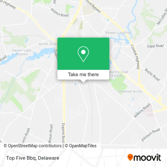 Top Five Bbq map