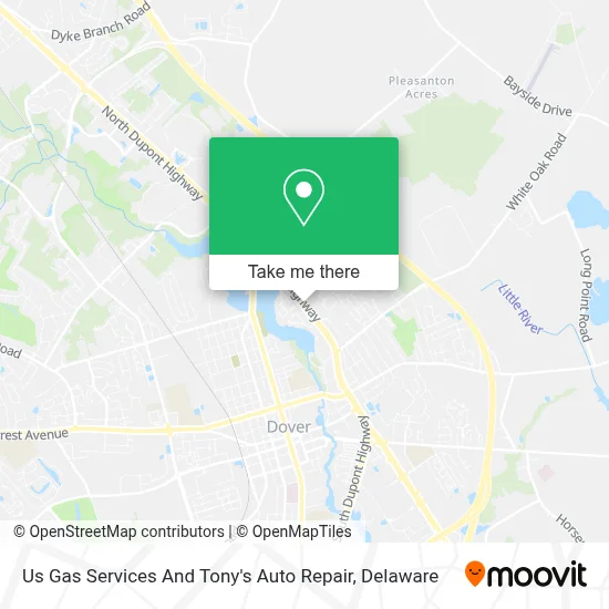 Us Gas Services And Tony's Auto Repair map