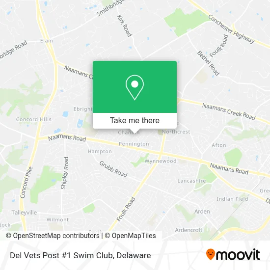 Del Vets Post #1 Swim Club map
