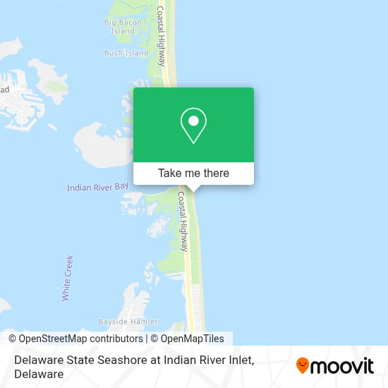 Delaware State Seashore at Indian River Inlet map
