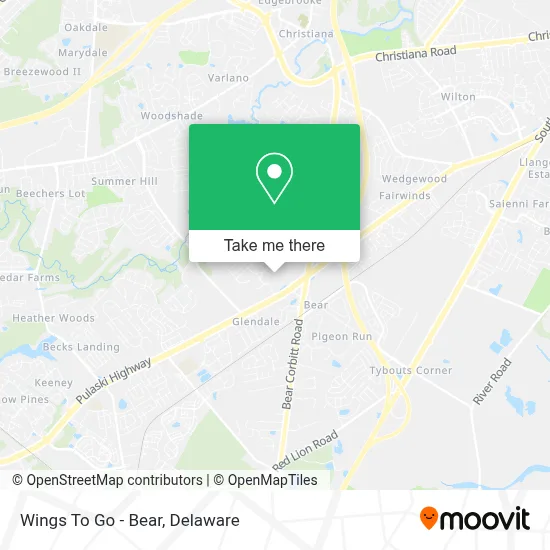 Wings To Go - Bear map