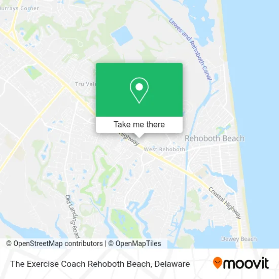 The Exercise Coach Rehoboth Beach map