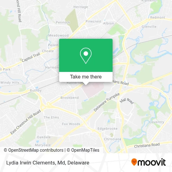 Lydia Irwin Clements, Md map