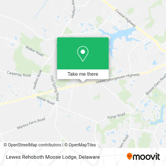 Lewes Rehoboth Moose Lodge map