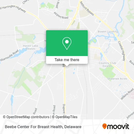 Beebe Center For Breast Health map