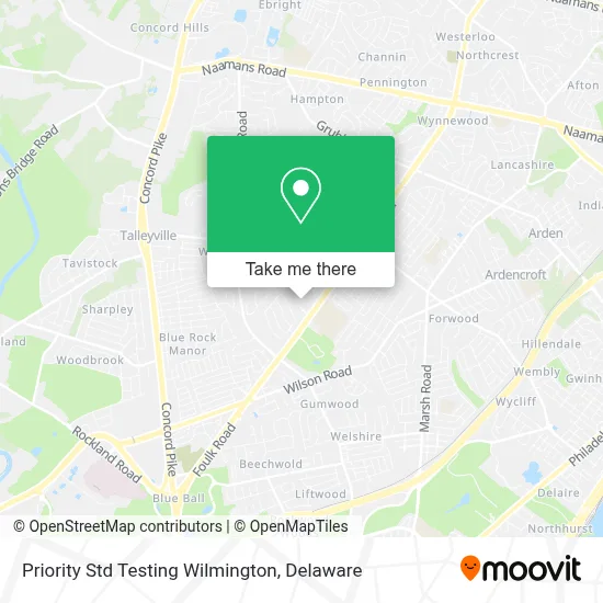 Priority Std Testing Wilmington map