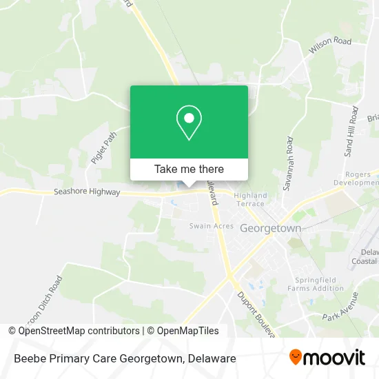 Beebe Primary Care Georgetown map