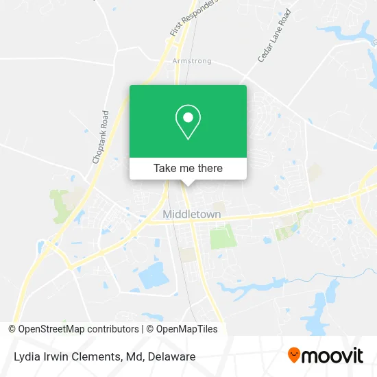 Lydia Irwin Clements, Md map