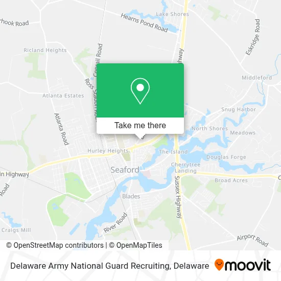 Delaware Army National Guard Recruiting map