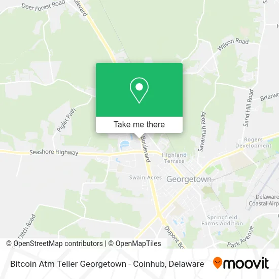 Bitcoin Atm Teller Georgetown - Coinhub map