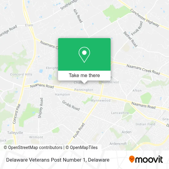 Delaware Veterans Post Number 1 map
