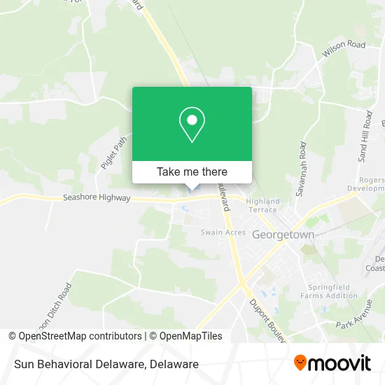 Sun Behavioral Delaware map