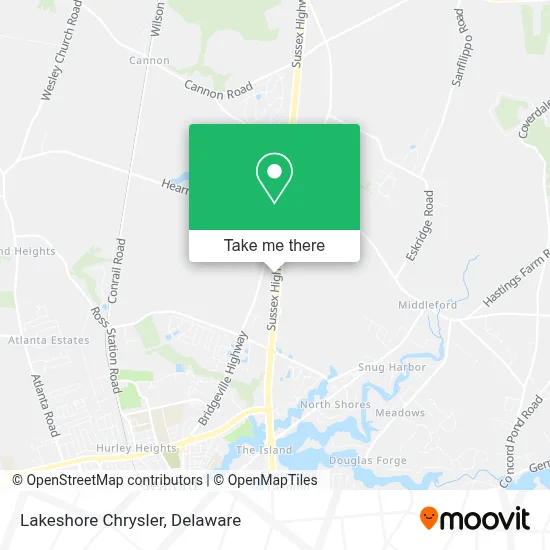 Lakeshore Chrysler map