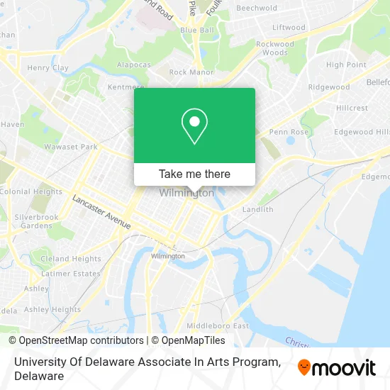 University Of Delaware Associate In Arts Program map