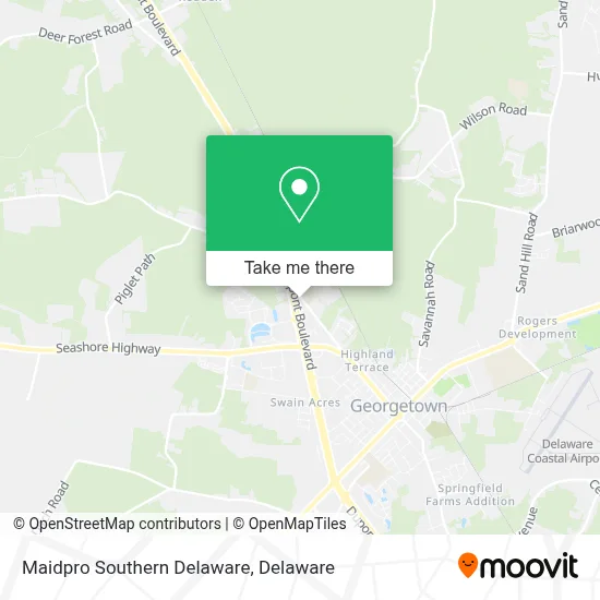 Maidpro Southern Delaware map