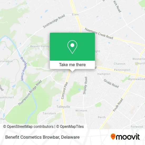 Benefit Cosmetics Browbar map