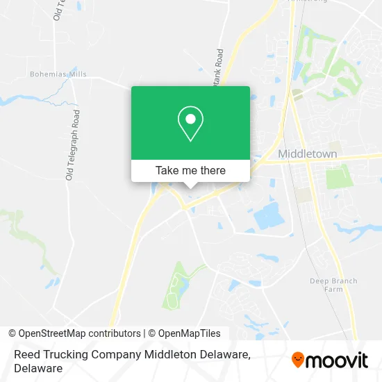 Reed Trucking Company Middleton Delaware map