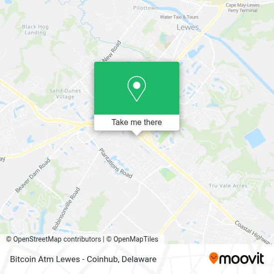 Bitcoin Atm Lewes - Coinhub map