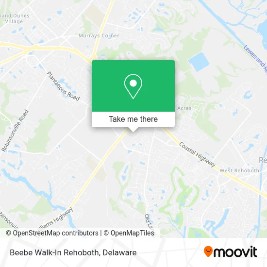 Beebe Walk-In Rehoboth map