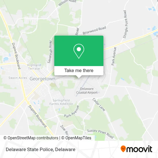 Delaware State Police map