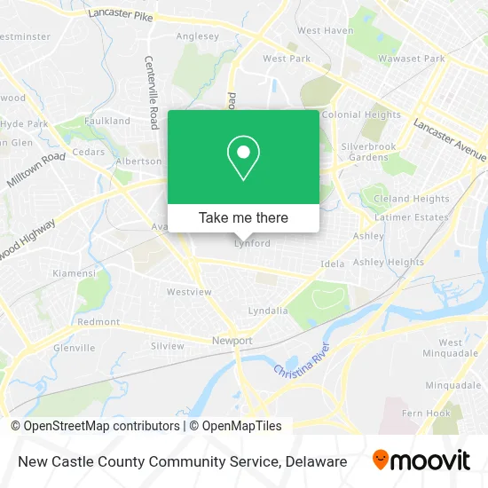 New Castle County Community Service map