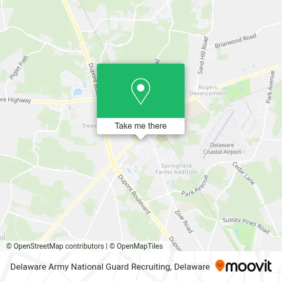 Delaware Army National Guard Recruiting map