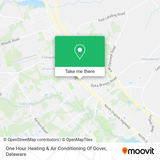 One Hour Heating & Air Conditioning Of Dover map