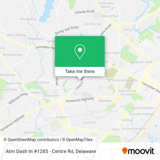Atm Dash In #1285 - Centre Rd map