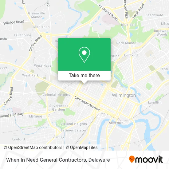 When In Need General Contractors map