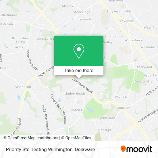 Priority Std Testing Wilmington map