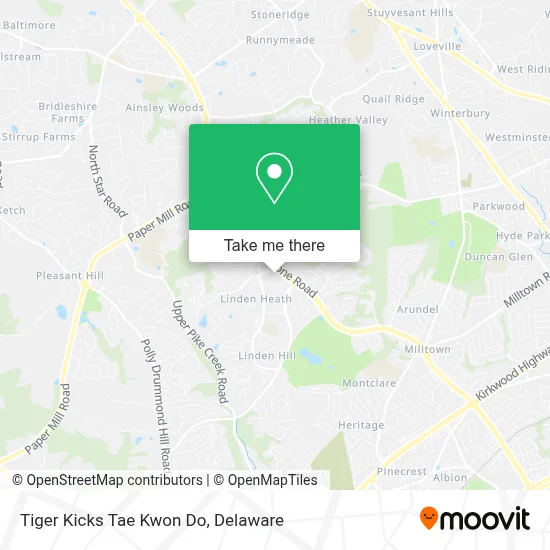 Tiger Kicks Tae Kwon Do map