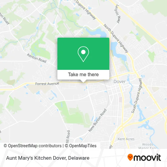 Aunt Mary's Kitchen Dover map