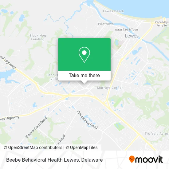 Beebe Behavioral Health Lewes map
