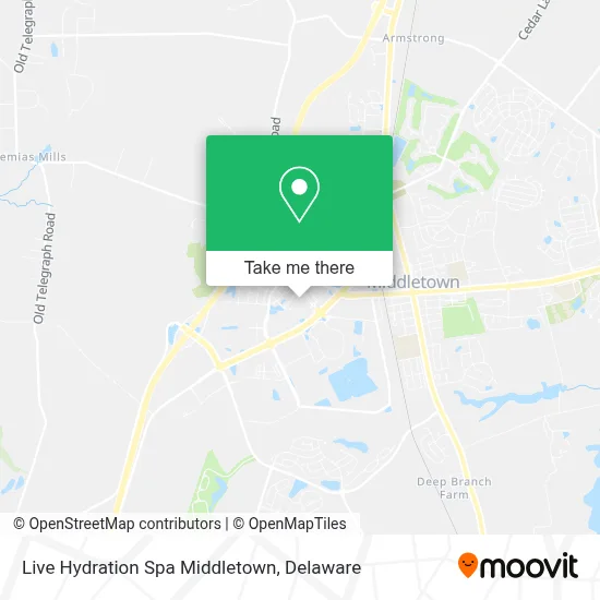 Live Hydration Spa Middletown map