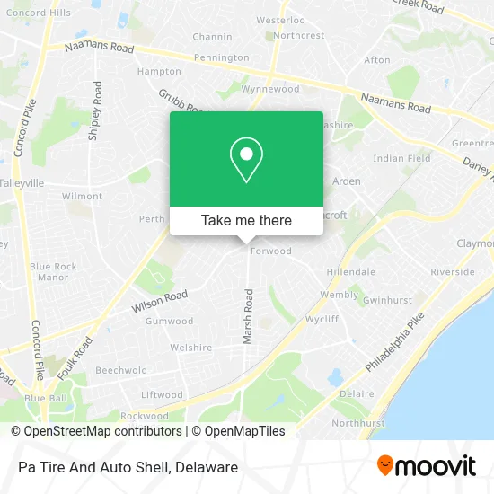Pa Tire And Auto Shell map