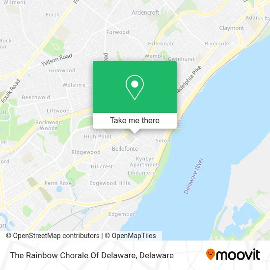 The Rainbow Chorale Of Delaware map
